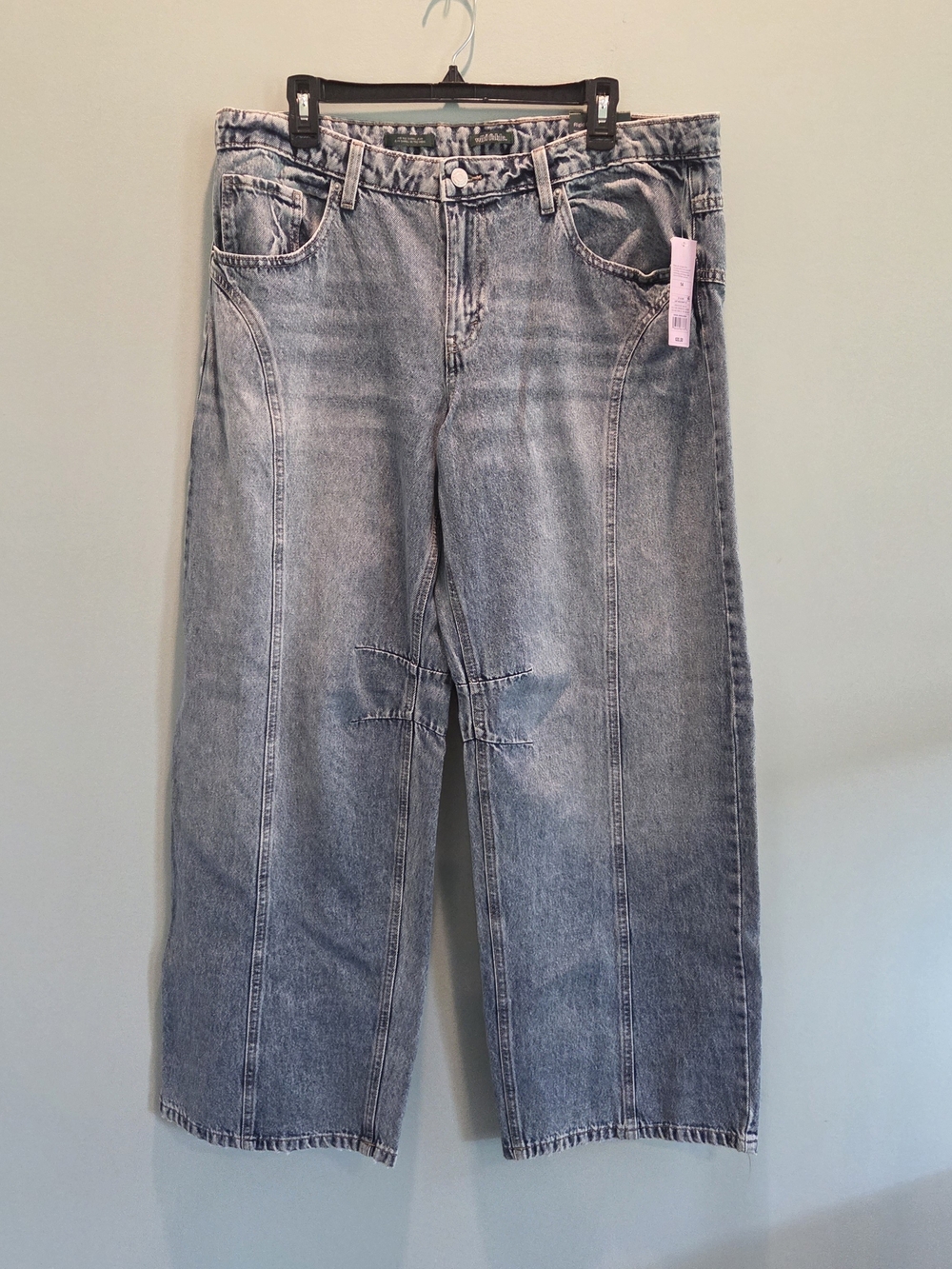 Wild Fable Mid-Rise Barrel Jean Light Wash Size 14 NWT Rigid Denim 32" Inseam - Picture 2 of 14